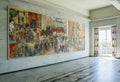 Norway. Oslo. The interior of the town hall. Side wall of the main hall.