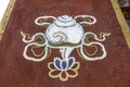 Mural with a Conch Shell, the Buddhist symbol, Thimphu, Bhutan