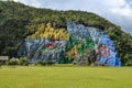 Mural de la Prehistoria, a giant cliff painting in the Vinales area of Cuba