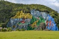 Mural de la Prehistoria, a giant cliff painting in the Vinales area of Cuba