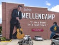 A mural; dedicated to John Mellencamp, a 2008 inductee into the Rock and Roll Hall of Fame. Royalty Free Stock Photo