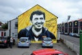 Mural depicting former Watford FC manager Graham Taylor. Created by MurWalls in 2021 opposite the Vicarage Road Stadium in Watford Royalty Free Stock Photo