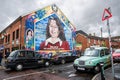 Mural depicting by the poet and revolutionary Bobby Sands on the wall of a house in the Shankhill neighborhood in Belfast