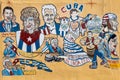 Mural with famous cuban artists at 8th street in Little Havana