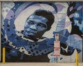 Mural featuring Buddy Guy by Steve Hunter, owner of Hunter Creates, in Deep Ellum, Texas.