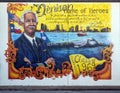 Mural featuring Captain Sully Sullenberger in the `Miracle on the Hudson` in historic downtown Denison, Texas. Royalty Free Stock Photo