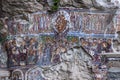 A fresco on the Rock Church at Sumela Monastery in Turkey..