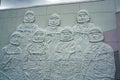 A mural of the first American astronauts