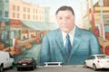 Mural with Frank Rizzo, former Philadelphia mayor
