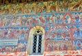 Mural Fresco Facade at Humor Monastery, Romania Royalty Free Stock Photo