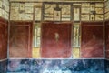 Mural fresco of a house in Pompeii, Italy Royalty Free Stock Photo