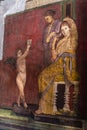 Mural fresco of the Villa of the Mysteries, Pompeii, Italy Royalty Free Stock Photo