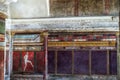 Mural fresco of the Villa of the Mysteries, Pompeii, Italy Royalty Free Stock Photo