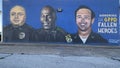 Mural honoring Grand Prairie police officers killed in the line of duty by artist Art Velazquez.