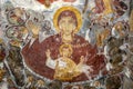 A fresco on the interior wall of the Rock Church at Sumela Monastery.