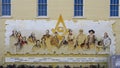 Mural by Jorge D`Soria depicting famous freemason`s throughout the history of the United States.