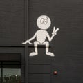 Mural by Kai featuring his Imaginary Friend on an outside wall of Markowicz Fine Art in Dallas, Texas.