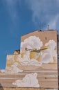 Mural in memory of the first airplane that flew over the city of LogroÃÂ±o