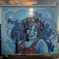 Mural by Michelle Dekkers featuring Ma Rainey in Deep Ellum, Texas, part of the Blues Alley project.