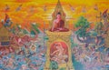 Mural mythology buddhist religion on wall in Wat Neram Royalty Free Stock Photo