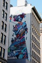 Mural near Empire State Building, 5th Avenue, New York City, USA. Royalty Free Stock Photo