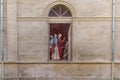 Mural painted on the side of a building in downtown Avignon Royalty Free Stock Photo