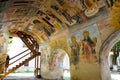 Mural painting in Bachkovo Monastery in Bulgaria Royalty Free Stock Photo