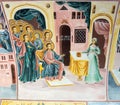 Mural painting in Bachkovo Monastery in Bulgaria