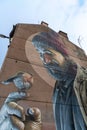 Mural painting modern-day St Mungo Glasgow