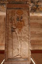 Mural paintings of Khonsu in Ramses V and Ramses VI tomb in kings valley in Luxor in Egypt