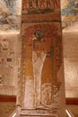 Mural paintings of Ptah in Ramses V and Ramses VI tomb in kings valley in Luxor in Egypt Royalty Free Stock Photo