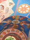 Mural paintings of The Svyatogorsk Dormition Laura Royalty Free Stock Photo