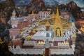 Mural paintings at Wat Phra Kaew, Bangkok Royalty Free Stock Photo