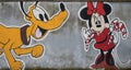 Mural with Pluto and Minnie mouse Royalty Free Stock Photo