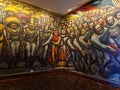 Mexico City, Mexico - August 9, 2023: Mural From Porfirismo to the Revolution by David Alfaro Siqueiros in Chapultepec Castle Royalty Free Stock Photo