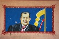 Mural of the president of Venezuela .