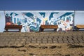 Mural on the Sea Wall at Concord Beach, Canvey Island, Essex, En