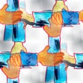 Mural seamless hands pattern background texture