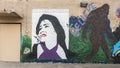 A mural of singer Selena behind Family Dollar at 3939 South Polk Street in Dallas, Texas.