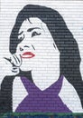 A mural of singer Selena behind Family Dollar at 3939 South Polk Street in Dallas, Texas.