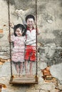 Mural Street Art Georgetown Penang Malaysia Royalty Free Stock Photo