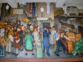 Mural of street scene, painted inside Coit Tower, San Francisco