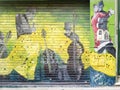 Mural of tango dancer with musicians in San Telmo, an old part of Buenos Aires Royalty Free Stock Photo