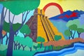 Mural tell the story of mexicans americans people Royalty Free Stock Photo