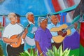 Mural tell the story of mexicans americans people Royalty Free Stock Photo