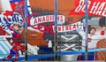 Mural tell the story of Montreal Canadiens hockey team Royalty Free Stock Photo