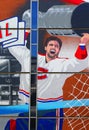 Mural tell the story of Montreal Canadiens hockey team Royalty Free Stock Photo