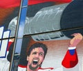 Mural tell the story of Montreal Canadiens hockey team Royalty Free Stock Photo