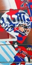 Mural tell the story of Montreal Canadiens hockey team Royalty Free Stock Photo