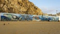 A mural titled Sea Giants on the wall of an old tuna factory on Cosario Beach in Cabo San Lucas.